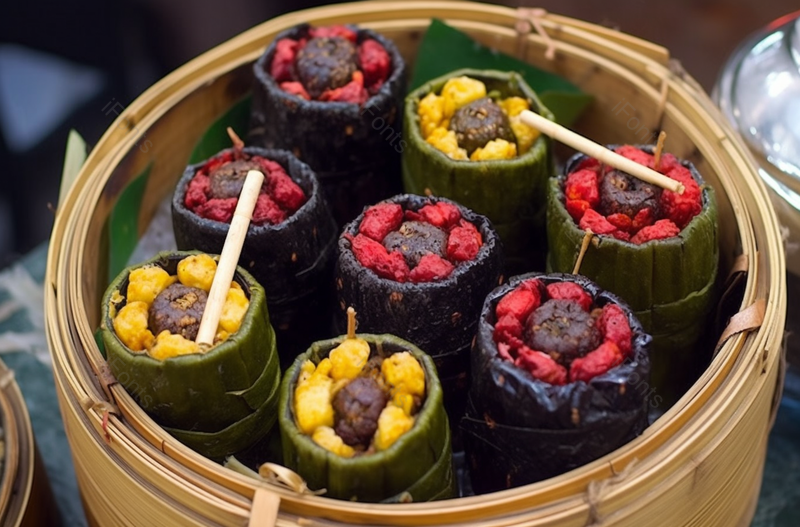 中国传统美食黑米糕和豆腐卷,高清,摄影图,摄影图片,图片大全,摄影图免费下载